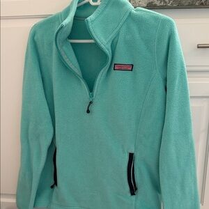 Vineyard Vines Turquoise Half-Zip Fleece